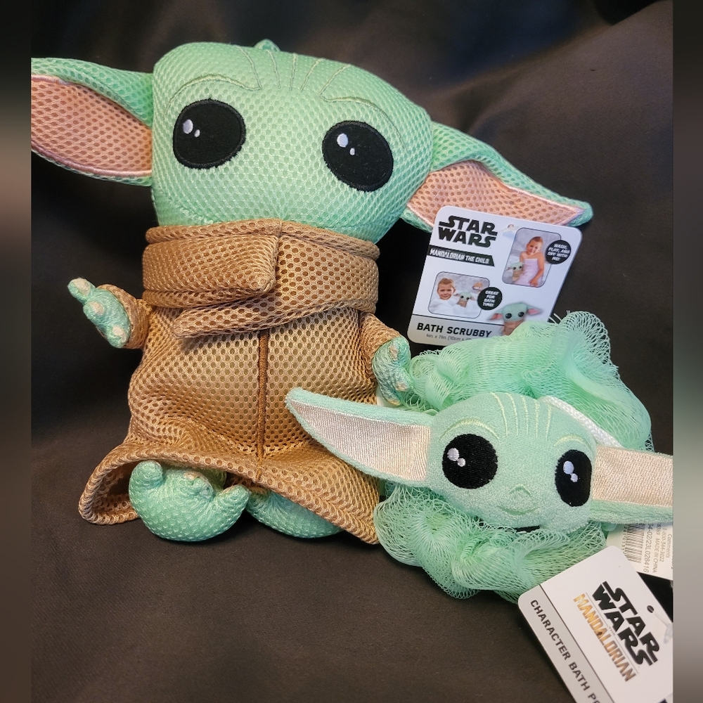 Star Wars Baby Yoda Bath Scrubby Gift Set Shower Kids Grogu Mandalorian Pop
